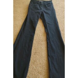 American Eagle Black Super Hi*Rise Baggy Wide Leg Fringe Jeans women size 0 Long